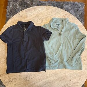 Tommy Bahama Kids Navy and Light Green Polo Set